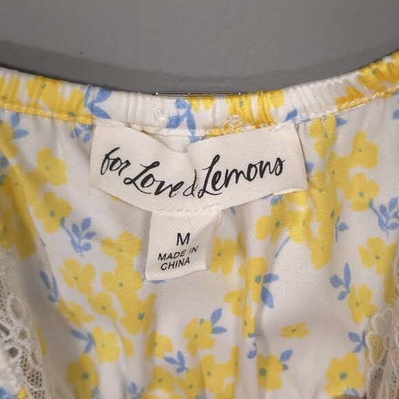 For Love and Lemons Daffodil Victoria’s Secret Mini Dress MEDIUM Yellow‎ Floral - Picture 2 of 16